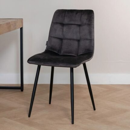 Eetkamerstoel Tess Velvet Antraciet