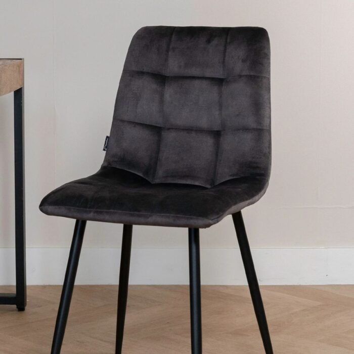 Eetkamerstoel Tess Velvet Antraciet - Afbeelding 2