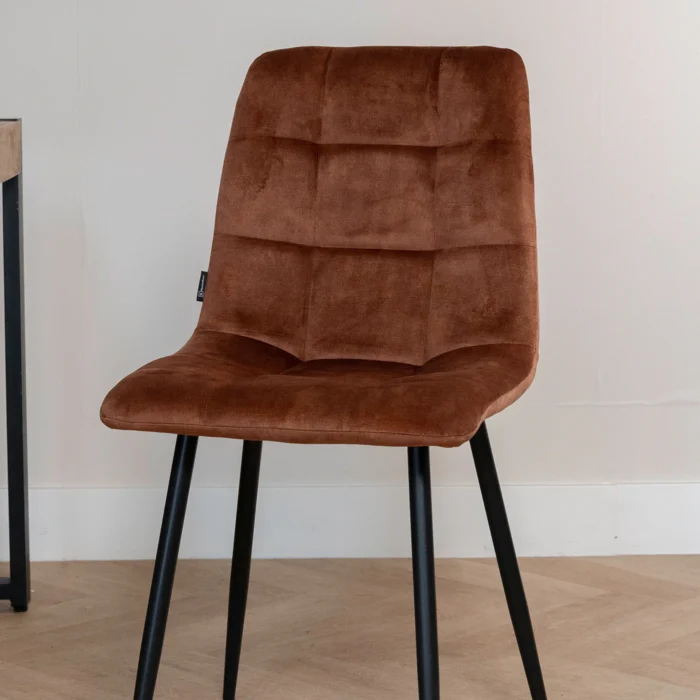 Eetkamerstoel Tess Velvet Rust - Afbeelding 3